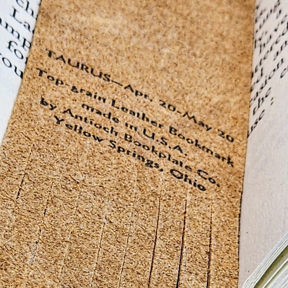 Top-Grain Leather Decorative Zodiac Bookmarks - TAURUS Astrology Sign - Picture 6 of 6